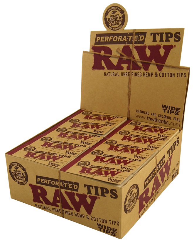 RAW wide rolling tips perforated booklet