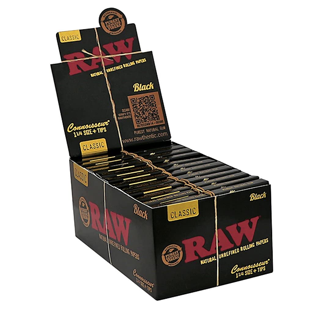 authentic raw black 1 1 4 papers with tips full box dubai