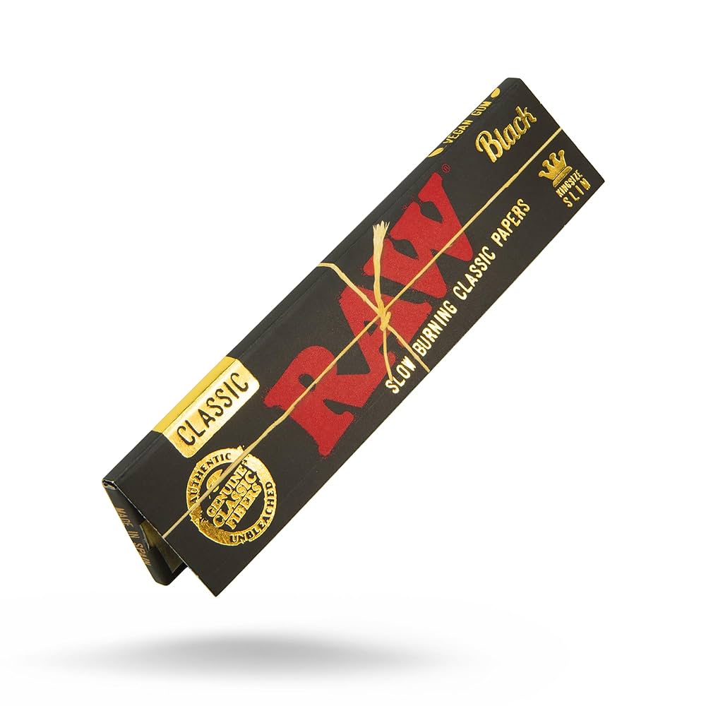 Raw black rolling papers king size 32 leaves front view uae
