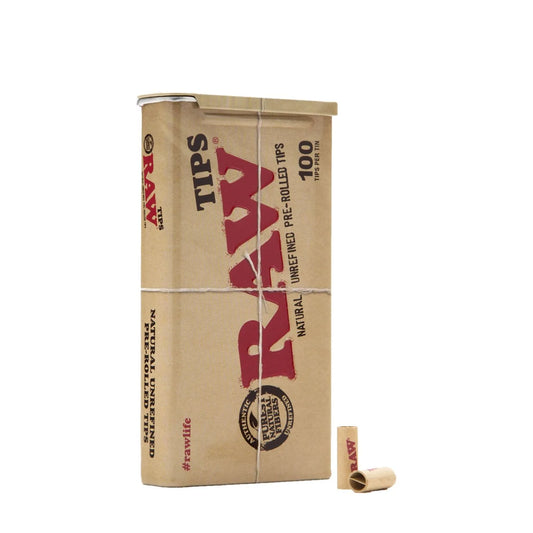 RAW pre-rolled tips tin box 100 tips UAE