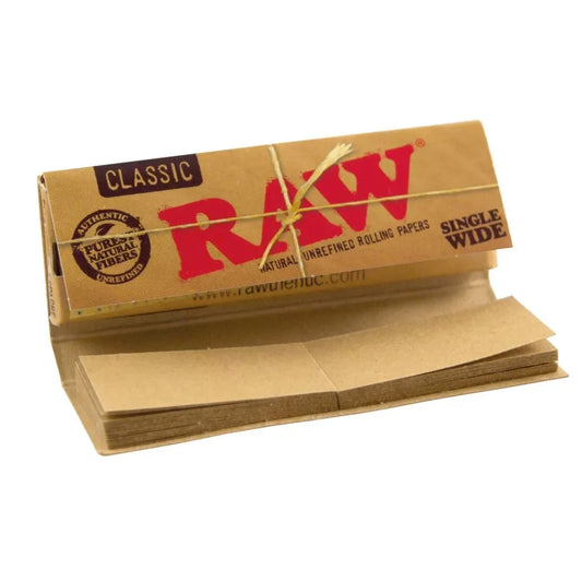 RAW Single Wide 70mm Rolling Papers with Filter Tips